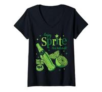 Donna Coca-Cola Enjoy Sprite It's A Natural! Tart & Tingling Retro Maglietta con Collo a V