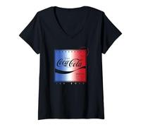 Donna Coca-Cola Gradient American Flag Poster Maglietta con Collo a V