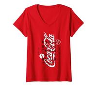 Donna Coca-Cola Have A Coke Makes Good Things Taste Better Logo Maglietta con Collo a V