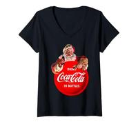 Donna Coca-Cola Original Christmas Advertisement Maglietta con Collo a V