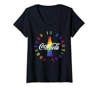 Donna Coca-Cola Pride Together Is Beautiful Maglietta con Collo a V
