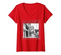 Donna Coca-Cola Vintage Store Front Sign Photograph Maglietta con Collo a V