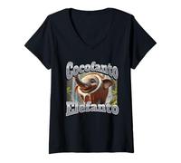 Donna Cocofanto Elefanto Divertente Italiano Brainrot Meme Grafica Maglietta con Collo a V