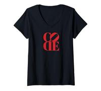 Donna Codice - Regalo d'Amore per sviluppatori programmatori codificatori Geek Nerd Maglietta con Collo a V