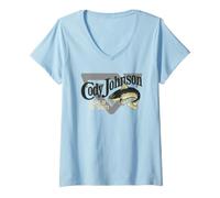 Donna Cody Johnson Banche della Trinità Pesce Maglietta con Collo a V