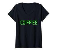 Donna Coffee O'Clock Maglietta con Collo a V