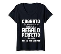 Donna Cognato. l'Uomo. Il Mito. La Leggenda. Super Regalo Maglietta con Collo a V