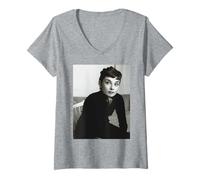 Donna Colazione Presso l'attrice di Tiffany Audrey Hepburn 1954 Maglietta con Collo a V