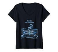 Donna Cold Plunge Mindful Breathwork Meditazione Focus Reset Maglietta con Collo a V