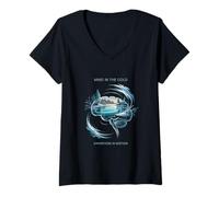 Donna Cold Plunge Mindful Breathwork Meditazione Focus Reset Maglietta con Collo a V