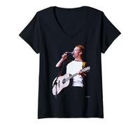 Donna Coldplay Chris Martin Glastonbury 2000 Di Andy Willsher Maglietta con Collo a V