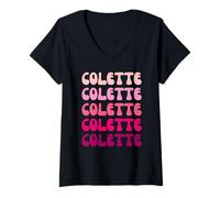 Donna Colette Maglietta con Collo a V