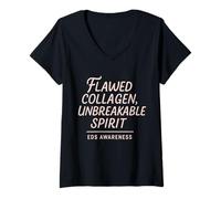 Donna Collagene difettoso Unbreakable Spirit EDS Awareness Warriors Maglietta con Collo a V