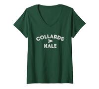 Donna Collards Vs Kale Funny Black History Month camicia uomo e donna Maglietta con Collo a V