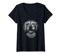 Donna Collare francese Labrador Retriever Ruth Bader Ginsburg RBG Maglietta con Collo a V