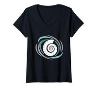 Donna Collezionista di ammonite fossilizzata Caccia ai fossili preistorici Maglietta con Collo a V