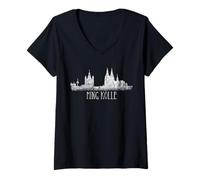 Donna Colonia Skyline Ming Kölle Il Mio Amante della cattedrale di Maglietta con Collo a V