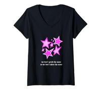 Donna Colore Rosa Shine Like Us Grafica Rosa Maglietta con Collo a V