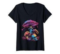 Donna Colorful Cute Butterfly Mandala Butterflies Swarm Maglietta con Collo a V