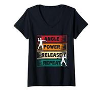 Donna Colpo di Pistola Angle Power Release Maglietta con Collo a V