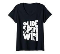 Donna Colpo di Pistola Glide Spin Win Maglietta con Collo a V