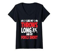 Donna Colpo di Pistola Throws Long Fouls Short Maglietta con Collo a V