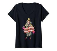 Donna Columbia Stay Sane Inside Insanity, Rose Tint Halloween Maglietta con Collo a V