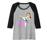 Donna Combattere Karateka - Carina la Ragazza del Karate Maglia con Maniche Raglan