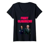Donna Combattere l'oligarchia, resistere, AOC, Bernie Sanders, Maglietta con Collo a V
