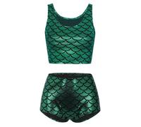 Donna Combinazione Allenamento Bikini Sirena Completo Da Nightwear | Abiti Due Pezzi Lucenti,Set Allenamento,Vestito Per Halloween,Pilates,Luna Di Miele,Swimwear,Nightclub,Abbigliamento La