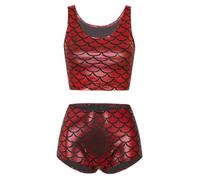Donna Combinazione Allenamento Bikini Sirena Completo Da Nightwear | Abiti Due Pezzi Lucenti,Set Allenamento,Vestito Per Halloween,Pilates,Luna Di Miele,Swimwear,Nightclub,Abbigliamento La