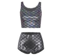 Donna Combinazione Allenamento Bikini Sirena Completo Da Nightwear | Abiti Due Pezzi Lucenti,Set Allenamento,Vestito Per Halloween,Pilates,Luna Di Miele,Swimwear,Nightclub,Abbigliamento La