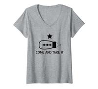 Donna Come And Take It - Divertente biberon Design per Genitori, papà Maglietta con Collo a V