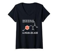 Donna Come si chiama un acido con un atteggiamento A-Mean-Oh-Acid Maglietta con Collo a V