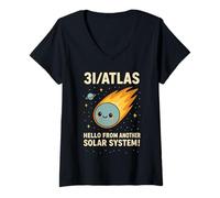 Donna Cometa Interstellare 3I/Atlas | Stelle Carine Visitatori Spaziali 2025 Maglietta con Collo a V