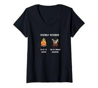 Donna Comfort Attraverso Il disagio Promemoria Motivazionale Art Maglietta con Collo a V