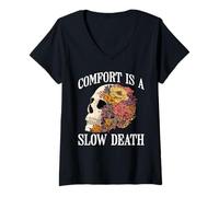 Donna Comfort Is A Slow Death Motivation Discipline Growth - Maglietta con Collo a V