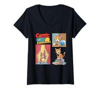 Donna Comic Reader Fumetti Merch Vintage Lettura Fumetti Maglietta con Collo a V