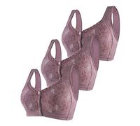 Donna comodo, grande, aperto sul davanti per le donne in altezza media, senza anello in acciaio, comodo reggiseno traspirante, Lilla, 46