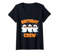Donna Compleanno Boo Crew Divertente Fantasma Corrispondente Famiglia Squad Gruppo Maglietta con Collo a V