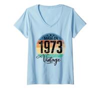 Donna Compleanno Vintage Anno di Nascita 1973 Compleanno Bday Maglietta con Collo a V