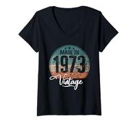 Donna Compleanno Vintage Anno di Nascita 1973 Compleanno Bday Maglietta con Collo a V