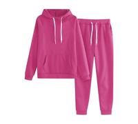 Donna Completi Due Pezzi Palestra Cotone Jogging Completo felpa con cappuccio a maniche lunghe Senza e Pantalone Set Coordinati Abbigliamento Elegante Morbida Tracksuit Sportwear