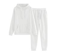 Donna Completi Due Pezzi Sportivi Leggero 2 Cotone Jogging Completo Palestra con Cappuccio Set Tuta Pullover Felpa Senza E Pantaloni Larghi Tute Casual Leggera