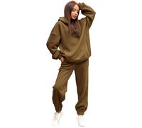 Donna Completi Due Pezzi tuta elegante per il tempo libero Cotone Fitness felpa con cappuccio a maniche lunghe Oversize Pantalone Gamba Larga Autunno Set di Yoga Sportswear