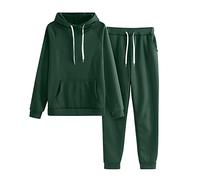 Donna Completi Due Pezzi tuta elegante per il tempo libero Tute Casual Leggera Completo Sportivo Ginnastica 2 Curvy Felpa con Cappuccio Pantaloni Vita Alta Cotone Larghi Palestra Tracksuit Sportwear