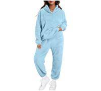 Donna Completi Due Pezzi Tuta Sportiva Completa Autunno Inverno Cotone Elegante Fitness Leggero Da Ginnastica Curvy Tute Training Felpa con Cappuccio e Pantalone Casa Tempo Libero Yoga Sportswear