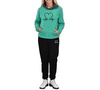 Donna Completi Due Pezzi Tuta Sportiva Completa Autunno Inverno Jogging Fitness Tracksuit Completo Sportivo Ginnastica 2 Curvy Felpa Senza Cappuccio e Pantalone Workout Outfit Tute Palestra Invernale