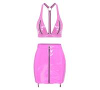 Donna Completo Abbigliamento Pigiama Set Di Lingerie Per Donne Teddy Rosa M