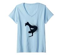 Donna Completo Break Dance - Breakdance - Break Dance Maglietta con Collo a V